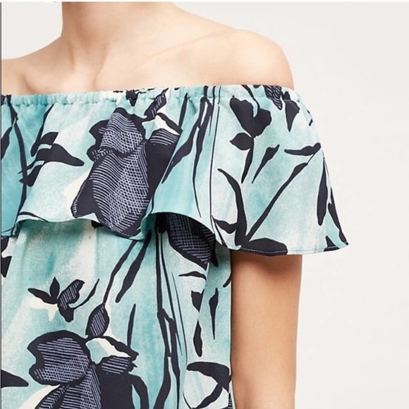 Anthropologie Maeve Islander Ruffle Off the Shoulder Top Small - Picture 1 of 7